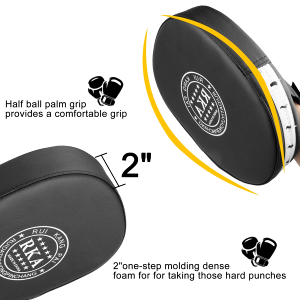 2Pcs Boxing Mitts,  MMA Punching Boxing Training Hand Pads PU Leather Punching Kicking Palm Pads Training Boxing Target Pad, Ideal for Karate, Muay Thai Kick, Sparring - Image 4