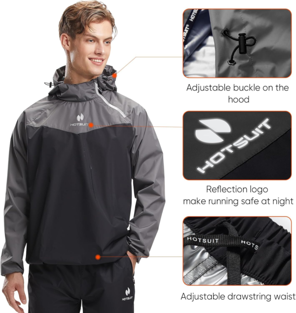 Sauna Suit for Men Sweat Sauna Jacket Pant Gym Workout Sweat Suits - Image 2