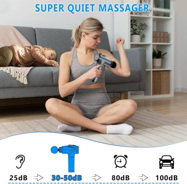 Massage Gun, Muscle Massage Gun for Athletes Handheld Electric Deep Tissue Back Massager, Percussion Massage Device for Pain Relief with 30 Speed Levels 9 Heads,Father'S Day Gifts - Image 5