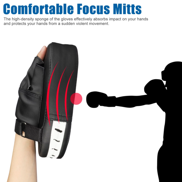 2Pcs Boxing Mitts,  MMA Punching Boxing Training Hand Pads PU Leather Punching Kicking Palm Pads Training Boxing Target Pad, Ideal for Karate, Muay Thai Kick, Sparring - Image 2