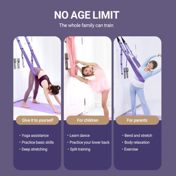 Aerial Yoga Strap Pull Rope Woman Hammock Stretch Leg Splits Trainer Female Gym Belt Aerial Hammock Swing Stretching Inversion - Image 5